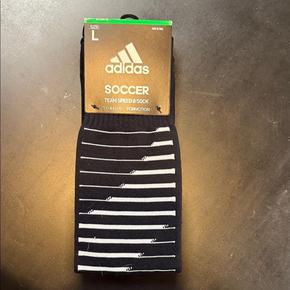 Adidas Black and White Team Speed Soccer Socks